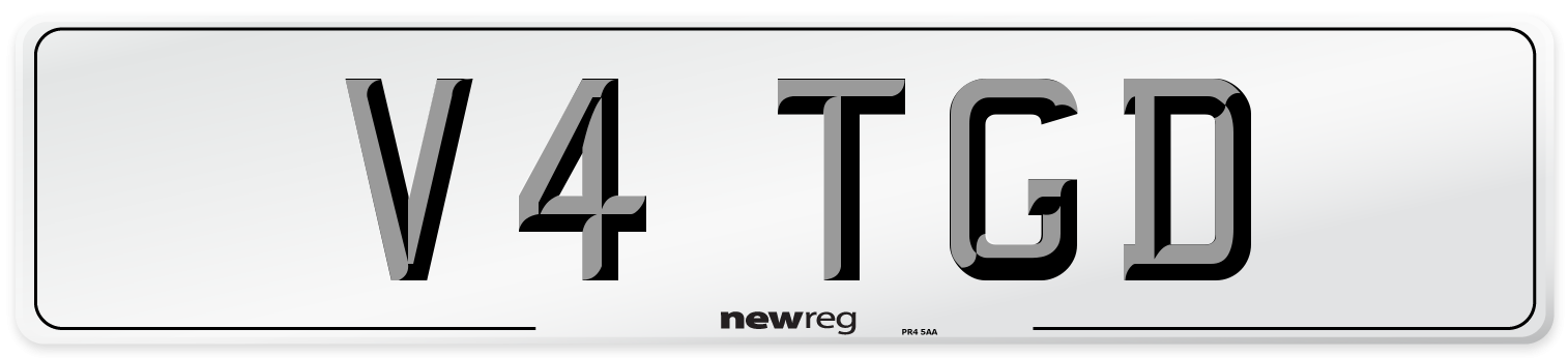 V4 TGD Number Plate from New Reg